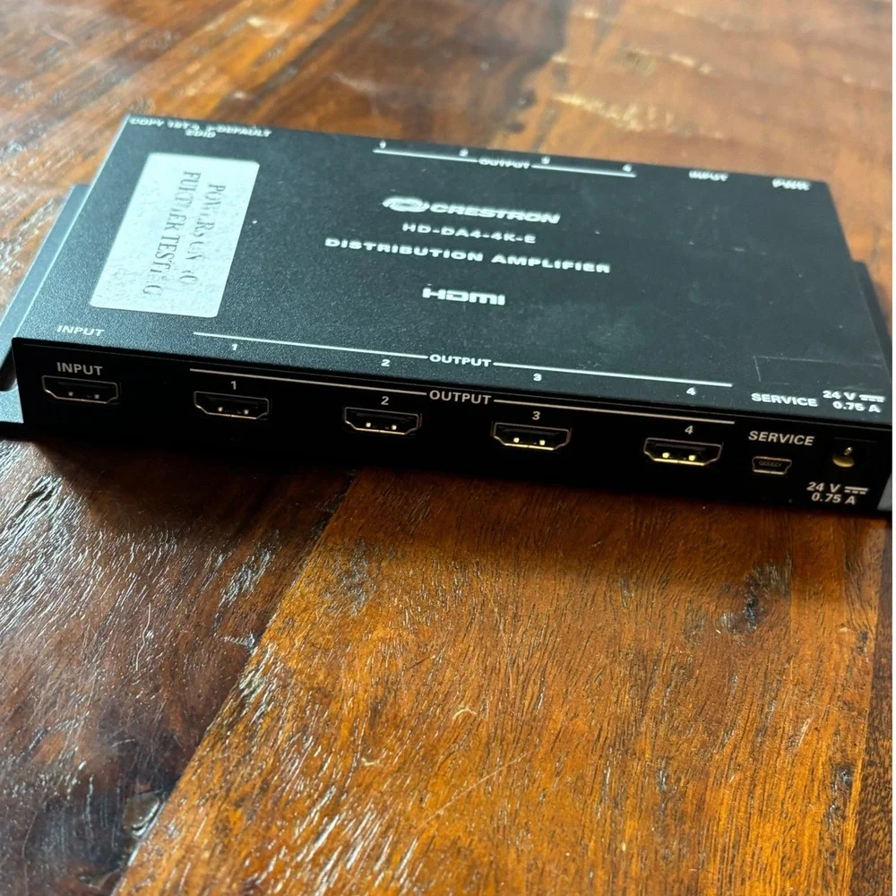 Crestron HD-DA4-4K-E 1-to-4 HDMI Distribution Amplifier 4K UHD Video Splitter